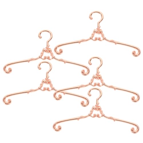 BESTonZON 5 Stück Puppenaufhänger kleiderständer Vintage kleiderbügel Vintage Langlebige Kleiderbügel kleiderbügel Babywelpen zarte kleine Kleiderbügel Puppenkleiderbügel Legierung von BESTonZON