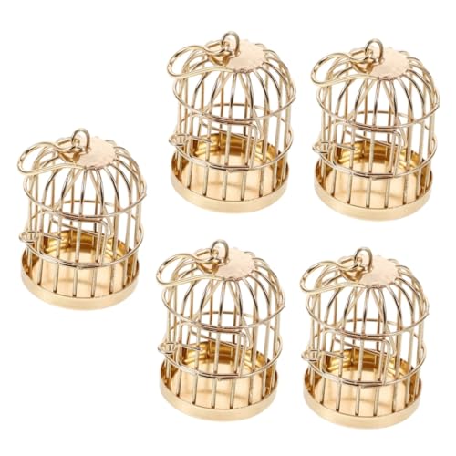 BESTonZON 5 Stück Puppenhaus Vogelkäfig Puppenhaus Dekoration Puppenhaus Zubehör Mini Hausbedarf Mini Vogelkäfig Mini Käfig Modell Niedliches Vogelkäfig Miniatur von BESTonZON
