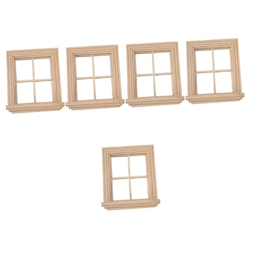BESTonZON 5 STK Einfaches Vierscheibenfenster Miniatur-Zubehör Heimzubehör Kinderspielzeug Spielzeug für Kinder Wohnkultur Fensterrollos Miniaturspielzeug Mini-Möbel Haushalt Fensterrahmen von BESTonZON