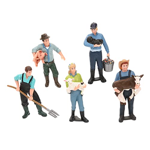 BESTonZON Realistische Bauernhof-charaktermodelle 5 Stück Spielzeug-Menschen Simulation Bauernfiguren Für Rollenspiele Lernspielzeug von BESTonZON