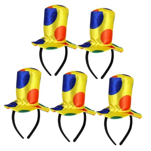 BESTonZON 5 Stück Teiliges Clown-hut- Bunte Clown-haarreifen für Erwachsene Leichtes Komfortables Partyzubehör für Halloween Karneval Geburtstag und Cosplay von BESTonZON