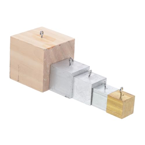 BESTonZON 5 Stück Teiliges Dichtewürfel Set Holz mit Haken für Physikalische Experimente Vielseitig Einsetzbar Minimalistisches Design Geeignet für Wissenschaftliche Demonstrationen von BESTonZON