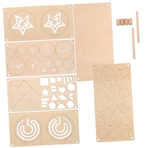 BESTonZON 5 Stück Teiliges Holzlabyrinth Spielbrett mit Hand-Auge-koordination Multifunktionales Montessori Puzzle und Wiederverwendbarem DIY Feinmotorik und Frühes Lernen von BESTonZON