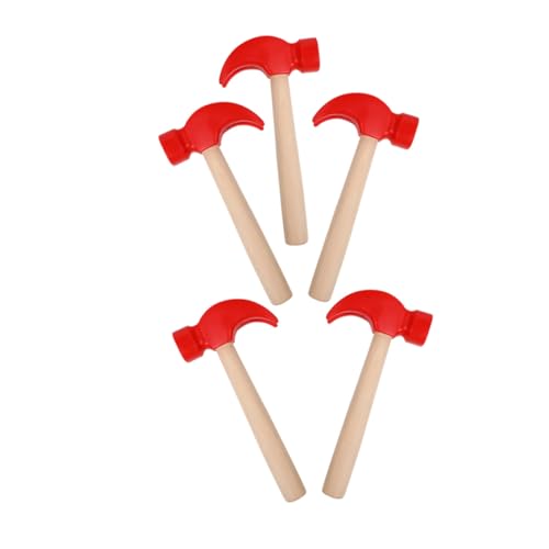 BESTonZON 5 Stück Teiliges Holzspielzeug Hammer für Montessori Motorikspielzeug Hand Auge koordination und Feinmotorik Sicherer Holzhammer für Kleinkinder Robust und Langlebig von BESTonZON