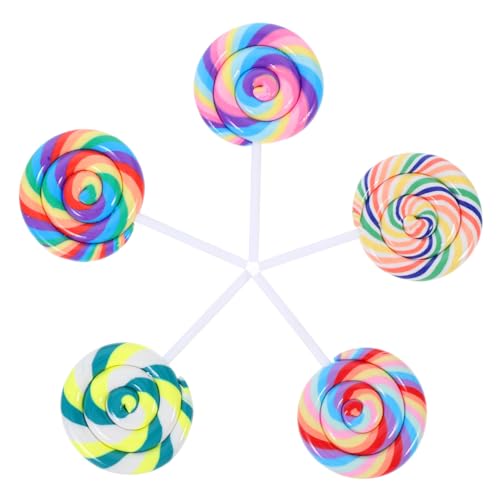 BESTonZON 5 Stück Teiliges Lollipop Foto Requisiten aus Weichem Polymer Mehrfarbiges Fake Candy Modell für Hochzeits Geburtstags und Partydekoration Kreative Fotokulisse und Karneval BESTonZON 5 Stück Teiliges Lollipop Foto Requisiten aus Weichem Polymer Mehrfarbiges Fake Candy Modell für Hochzeits Geburtstags und Partydekoration Kreative Fotokulisse und Karneval von BESTonZON