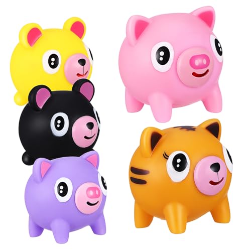 BESTonZON 5 Stück Teiliges Lustige in Tierform Weiche Stressbälle in Bunten Farben Langlebig und Angenehm Partygeschenk für Mädchen und Jungen BESTonZON 5 Stück Teiliges Lustige in Tierform Weiche Stressbälle in Bunten Farben Langlebig und Angenehm Partygeschenk für Mädchen und Jungen von BESTonZON