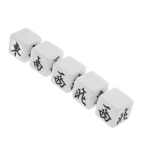 BESTonZON 5 Stück Teiliges Mahjong Würfelset aus Acryl mit Runden Ecken Kompakt und Leicht Vielseitige Party spielwürfel für Zuhause Bars und Ktv Praktisches Zubehör für Würfelspiele und von BESTonZON