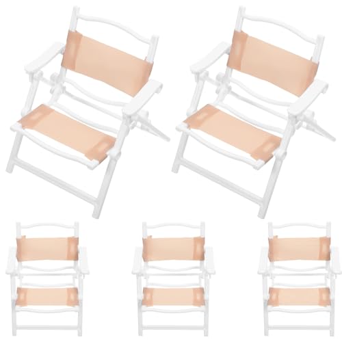 BESTonZON 5 Stück Teiliges Mini-strandliegen mit Klappbarem Design Detailreiche Miniatur-strandstühle für Puppenhaus-Dekoration Leicht und Flexibel für Mikro-landschaften und Fantasievolles von BESTonZON