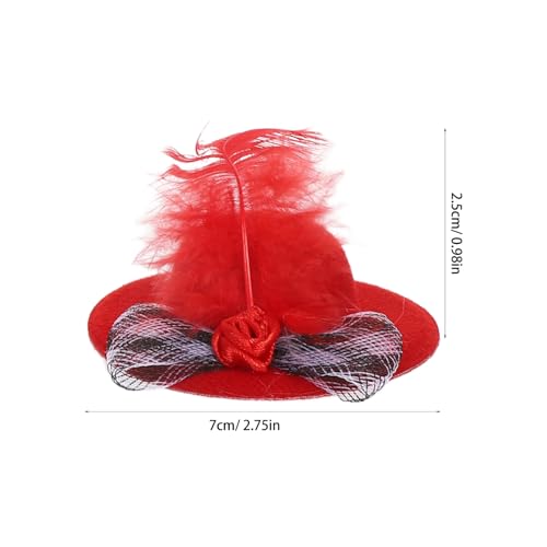 BESTonZON 5 Stück Teiliges Miniatur Hüte für Puppen mit Netzblume Kleine Puppenhut Accessoires für Puppenhaus Mini Schmuckkappen für Teeparty und Festliche Dekoration von BESTonZON