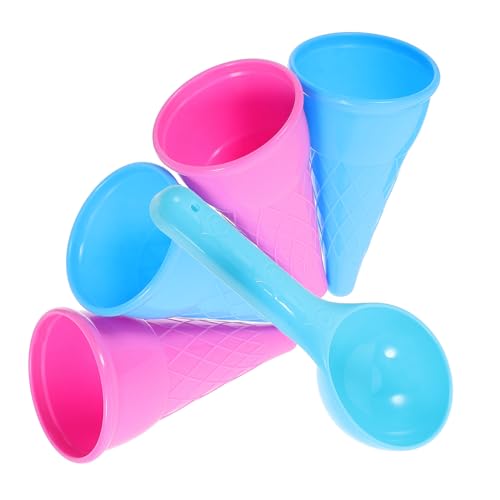 BESTonZON 5 Stück Teiliges Strandspielzeug Set mit Eiscreme und Schaufeln Bunte Sandspielzeuge für Mädchen und Jungen für Sandkasten und Strandaktivitäten Zufällige Farbe Zufällige Farbe von BESTonZON