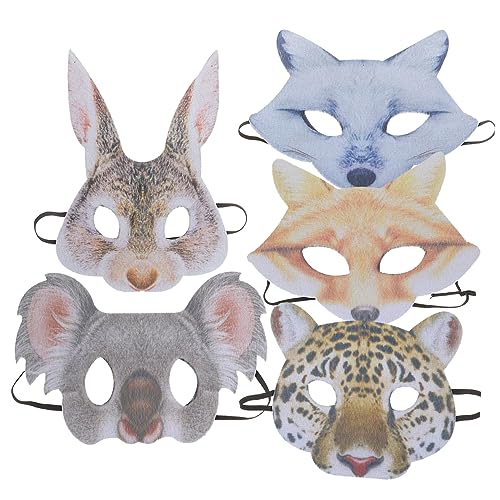 BESTonZON 5 Stück Teiliges Tiermasken für Damen Realistische Masquerade Masken mit Dschungel Motiven Leichte Party und Halloween Masken für Karneval Cosplay Festlichkeiten und Mottopartys BESTonZON 5 Stück Teiliges Tiermasken für Damen Realistische Masquerade Masken mit Dschungel Motiven Leichte Party und Halloween Masken für Karneval Cosplay Festlichkeiten und Mottopartys von BESTonZON