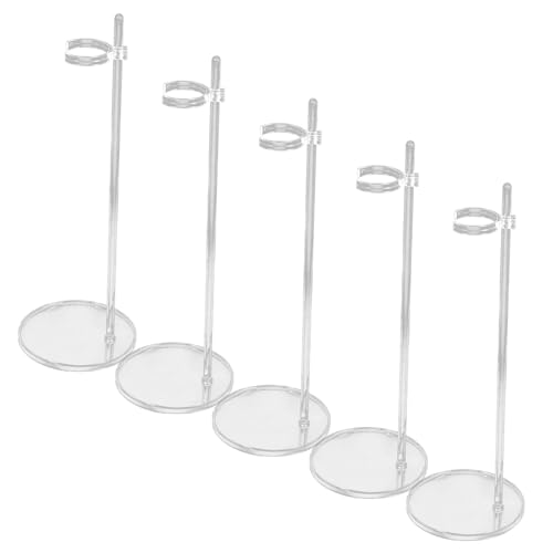BESTonZON 5 Stück Transparente Verstellbare Puppenständer mit Stabiler Runder Basis Robustes Material Rutschfester Halter für Actionfiguren und Sammelfiguren zur Präsentation und von BESTonZON