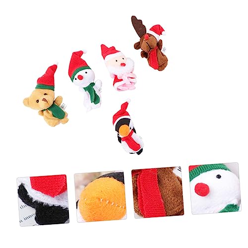 BESTonZON 5 Stück Weihnachts-Cartoon-Finger Puppen Fingerpuppe Für Cartoon-fingerpuppe Fingerpuppen Cartoon-fingerspielzeug Weihnachtliche Fingerpuppen Plüsch von BESTonZON