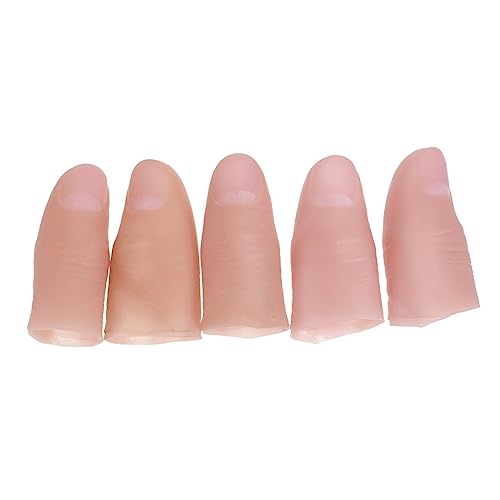 BESTonZON 5 Stück künstliche Daumenmanschette Chaps Toys bastelzeug Fingerkappen kleben gefälschter Daumen gefälschte Daumenabdeckung Requisiten für Fingertricks Gummi von BESTonZON