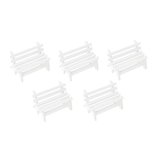 BESTonZON 5 Stücke Landschaft Möbel Dekoration Garten Foto Bank Requisiten Hause Mini Ornament Micro Miniatur Desktop Holz von BESTonZON