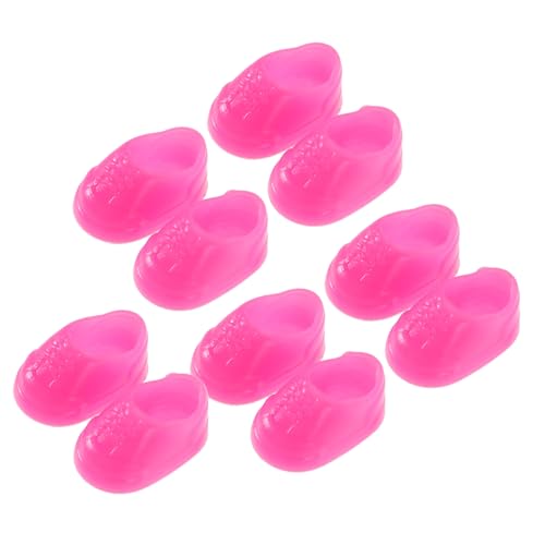 BESTonZON 50 Paare Kleine Gelbe Entenspielzeug Stiefel-Schuh-Dekoration Bärenhausschuhe Schuhe Für Mädchen Kleinkindschuhe Mädchen Spielzeugschuhe Füße Puppen Miniatur-Schuhe Plastik Rosy von BESTonZON