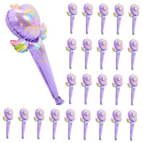 BESTonZON 50 Stück Aufblasbare Fairy Wand Ballons aus Aluminiumfolie Handheld Partydeko in Lebendige Farben Langlebig und Praktisch für Geburtstagsfeiern und Unvergessliche Fotomomente von BESTonZON
