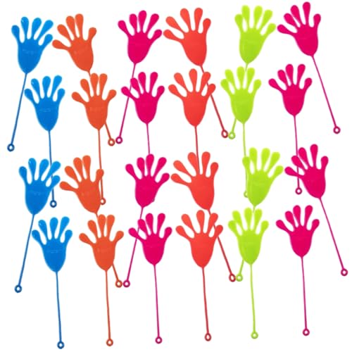 BESTonZON 50 Stück Elastische Klebehandspielzeuge für Dehnbar Wiederverwendbar Lustige Party Gastgeschenke für Kindergeburtstag Kinderfreundlich Zufällige Farbe Zufällige Farbe von BESTonZON