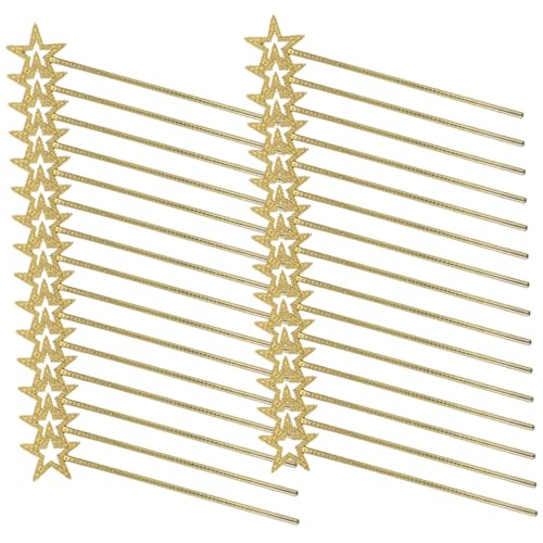 BESTonZON 50 Stück Goldene Stern für Kostüm Feenstäbe Partygeschenke Leicht Handlich für Geburtstagsfeiern Cosplay Bühnenauftritte und Verkleidungen von BESTonZON