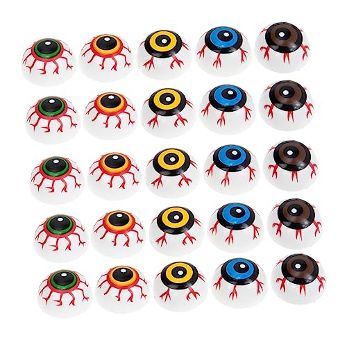 BESTonZON 50 Stück Halloween Augäpfel Deko Plastische Augen für Schaurige Halloween Dekorationen für Partys Kostüme und Gruselatmosphäre von BESTonZON
