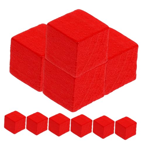 BESTonZON 50 Stück Holzschachfiguren Quadratische Spielsteine für Brettspiele Rote Holzspielzeuge für Vielseitig Einsetzbar für Mathematik und Logisches von BESTonZON