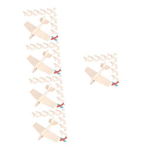 BESTonZON 50 Stück Leere Holzflugzeuge Kinderspielzeug Unfertiges Holzflugzeug Holzflugzeugmodell Krippenspielzeug Für Kinder Hubschrauberspielzeug Für Kinder Holzspielzeug Jesus 3D Puzzle von BESTonZON
