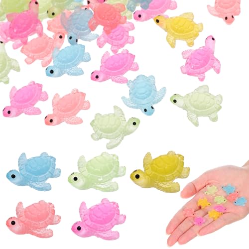 BESTonZON 50 Stück Leuchtende Mini Schildkröten aus Robustem Harz Bunte Kleine Schildkröten Figuren Detailreiche Gartendeko für Aquarium Mikro Landschaft und Erwachsene BESTonZON 50 Stück Leuchtende Mini Schildkröten aus Robustem Harz Bunte Kleine Schildkröten Figuren Detailreiche Gartendeko für Aquarium Mikro Landschaft und Erwachsene von BESTonZON