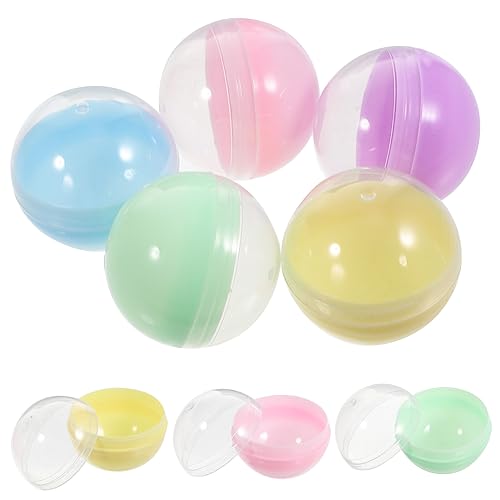 BESTonZON Halbdurchsichtige Füllbare Kugeln Runde Acrylspielzeugkapseln Macaron Farben Für DIY Bastelprojekte Automaten Und Lotteriespiele 50mm Größe von BESTonZON