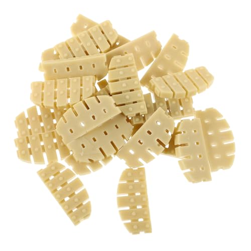 BESTonZON 50 Stück Mikro Landschaftsdekoration Mini Fake Zaun Modell Feenhaus Zubehör Szenen Layout Dekore Miniatur Gartenzaun Mini Zaun Zum Basteln Mikro Landschaftszaun Khaki Harz von BESTonZON