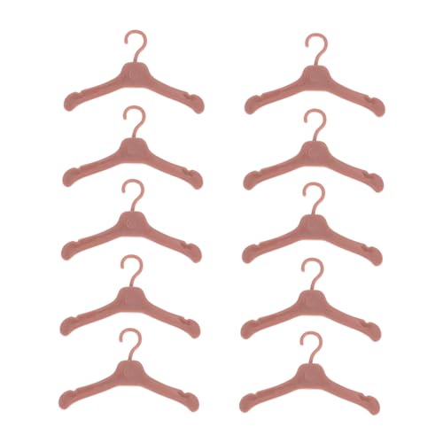 BESTonZON 50 Stück Puppenkleiderbügel aus Kunststoff Miniatur Kleiderständer für Puppenkleider Sicherer Praktischer Aufbewahrungsständer Tragbar und Vielseitig für Puppenoutfits von BESTonZON