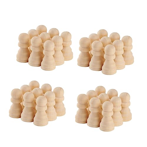 BESTonZON 50 Stück Teiliges DIY Schachfiguren aus Naturbelassenem Holz Unbemalt und Glatt zum Bemalen und Individuellen Gestalten Pädagogisches Bastelspielzeug für Kreative Kunstprojekte BESTonZON 50 Stück Teiliges DIY Schachfiguren aus Naturbelassenem Holz Unbemalt und Glatt zum Bemalen und Individuellen Gestalten Pädagogisches Bastelspielzeug für Kreative Kunstprojekte von BESTonZON