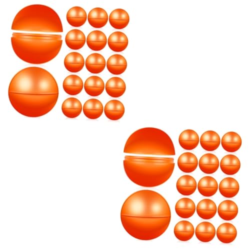 BESTonZON 50 Stück Teiliges Lottobälle Orange Wiederverwendbare Nahtlose Kunststoffkugeln Hohl Öffnen Geeignet Glatte Oberfläche für Tombola und Gewinnspielaktionen von BESTonZON