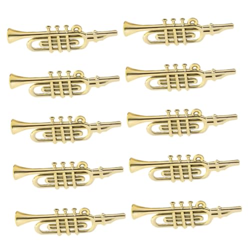 BESTonZON 50 Stück Teiliges Miniatur Musikinstrumenten Goldene Mini Trompete Bassklarinette Flöte und Violine Detailreiche Modelle Festliche Weihnachtsbaum Deko und DIY Handwerkszubehör von BESTonZON