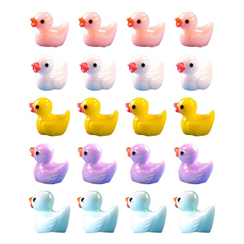 BESTonZON 50 Stück künstliche Ente Aquariumdekor Mini-Enten -Enten Angelspielzeug Aquarienständer für kinderspielzeug Charme Harzhandwerk Ornament von BESTonZON