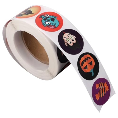 BESTonZON 500 Blatt Halloween-Aufkleber Halloween-verpackungsaufkleber Kürbisverpackungsaufkleber Halloween-geschenkverpackungsaufkleber Backen Aufkleber Halloween-geschenkaufkleber Papier von BESTonZON