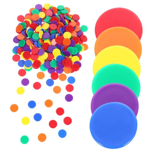 BESTonZON 500 Stück Bingo Chips Marker Bunte Plastik Spielmarken für Mathematik Partyspiele und Lehrmittel Abs Zählchips Behälter von BESTonZON