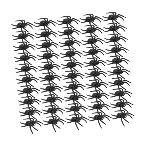 BESTonZON 50pcs Simulationsspinne Streiche Gefälschte Spinnen Klebrig Fallen Fangen Halloween-glühen Halloween Aufblasbare Spinne Künstliche Spinnen Schlangenstreich Zappeln Black Plastik von BESTonZON