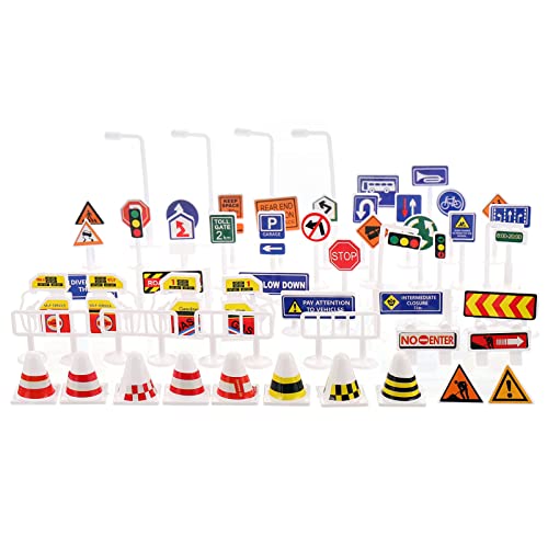 BESTonZON 56 Stück Teiliges Set Verkehrszeichen Realistische Straßensignale für Lernspiele Fördert Verkehrssicherheit und Wortschatzentwicklung BESTonZON 56 Stück Teiliges Set Verkehrszeichen Realistische Straßensignale für Lernspiele Fördert Verkehrssicherheit und Wortschatzentwicklung von BESTonZON