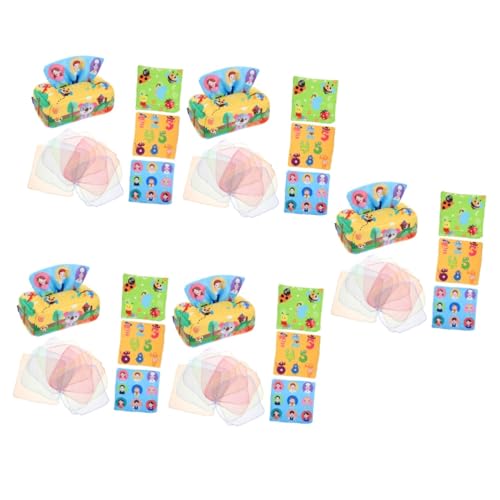 BESTonZON 5Er-Box Babypapierspielzeug Tissue Box Spielzeug Geburtstagsgeschenk für Kinder Lernspielzeug für Kinder Babyspielzeug aus weichem Stoff Spielzeug für Kleinkinder neugeboren von BESTonZON