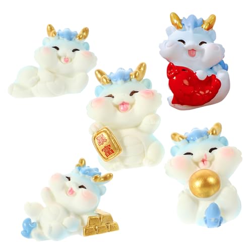 BESTonZON 5St Miniaturen goldene Drachenfigur Figur Statue Drachenstatue Drachenprinz Tierkreiszeichen miniaturfiguren drachenfiguren Drachenspielzeug Mikrolandschaftsdrache Mini-Drache Harz von BESTonZON