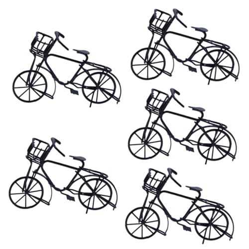 BESTonZON 5st Puppenhaus Fahrrad Metallmodelle Fahrradmodell Vintage-Fahrrad Metall-fahrradornament Fahrradspielzeug Für Kinder Simulation Mini-Bike Fahrradfiguren Fingerbike-Modell Jahrgang von BESTonZON
