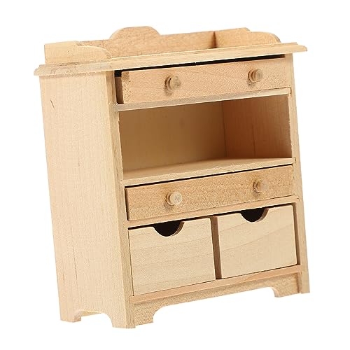 BESTonZON 5St Puppenhausdekoration kreativität kreativekraft Mini-Ladenschrank Puppenhausschrank Holz Ornament Möbel Mini-Hausbedarf Mini-Schrankverzierung runder Tisch Kabinett Kommode von BESTonZON