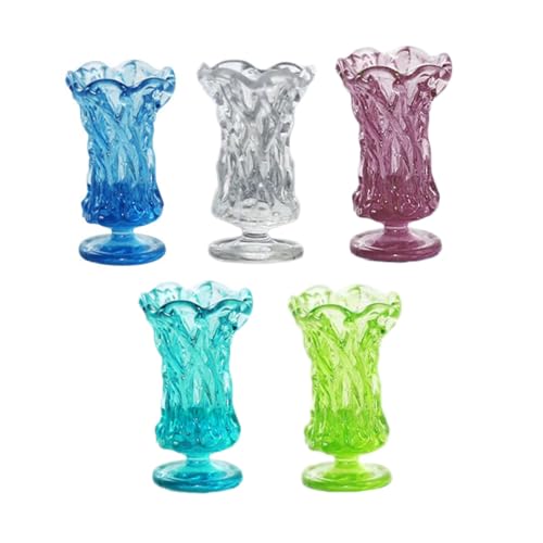BESTonZON 5er-Pack Miniatur-vasenmodelle Aus Kunstharz Elegante Mini-vasen-Dekoration Für Miniatur- Puppenhaus Spielzeug Fotostudio-zubehör von BESTonZON