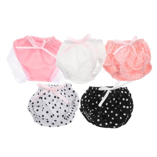 BESTonZON Unterwäsche Für Spielzeugpuppen 5 Stück Polyester-höschen Für Mädchenpuppen Leicht Zu Tragen Anzieh-Accessoires von BESTonZON