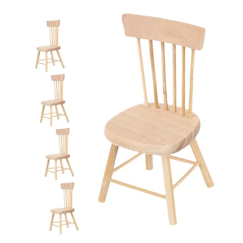 BESTonZON 5St Puppenstubenstuhl für kinderspielzeug Geburtstagsgeschenke spielzeuge für Miniaturdekoration Miniatur-Möbelzubehör Zubehör für Puppenhäuser Holz BESTonZON 5St Puppenstubenstuhl für kinderspielzeug Geburtstagsgeschenke spielzeuge für Miniaturdekoration Miniatur-Möbelzubehör Zubehör für Puppenhäuser Holz von BESTonZON