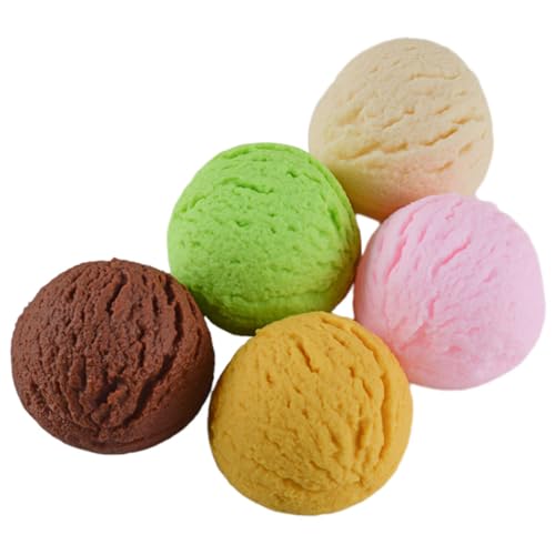 BESTonZON 5St Simulations- dekoringe ziernieten Schaufenster-Dekoration Eiscreme-Attrappe Simulierte Eiscreme-Kugeln Deko-Eiskugeln als Requisite kleine Eiscreme-Requisite PVC von BESTonZON