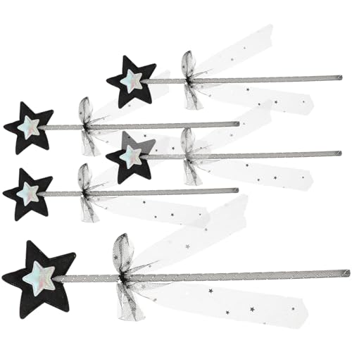 BESTonZON 5St Zauberstab Neon basteln Bausatz Fairy Wand Toys verkleidung kinderknallzeug Boys Toys Feenstab mit fünfzackigen Sternen fünfzackiger Sternenstab Plastik Silver von BESTonZON