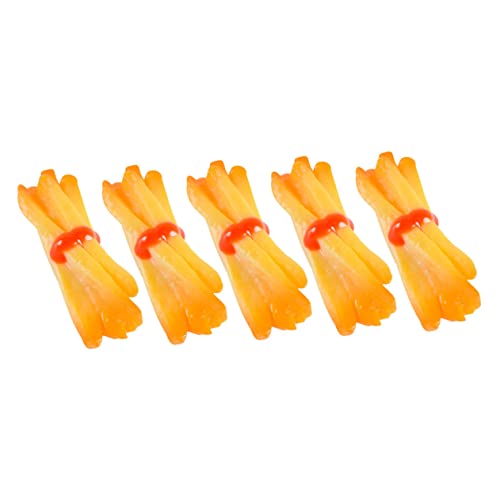 BESTonZON 5 Stück Lebensmittelsimulation Pommes Frites Lebensechte Gefälschte Pommes Frites Für Jungen Und Mädchen Rollenküche PVC-Material Pommes Frites Spieldekor von BESTonZON