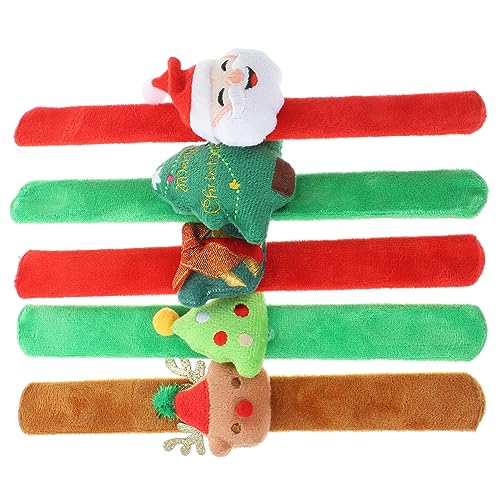 BESTonZON 5St weihnachtsgeschenke weihnachtsmotiv christmas hats Geschenkidee weihnachtsmitbringsel Weihnachtsdekoration Dekorationen dekorative Armbänder Schnapparmbänder Masse Plüsch von BESTonZON