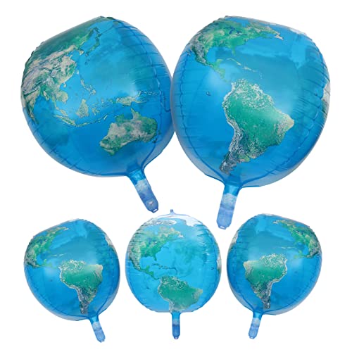 BESTonZON 5Stücke Aluminium Folienballons im Planeten Design Weltraum Themen Dekoration für Partys Hochzeiten und Besondere Anlässe Transparente Erdkugel Ballons von BESTonZON